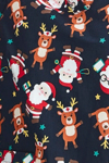 Picture of Biz Care Womens Navy Christmas Printed Scrub Top - Midnight Navy (CST446LS-MN)
