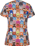 Picture of JB's Wear Womens Raining Cats & Dogs Printed Scrub Top (4STP1-CATS-DOGS)