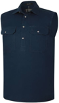 Picture of Ritemate Workwear Mens Pilbara Closed Front Sleeveless Shirt (RM700CF)