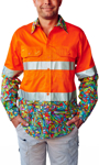 Picture of Trademutt Mens Bonza Orange Day/Night Hi Vis Full Button Long Sleeve Workshirt (TM-21502)