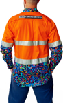 Picture of Trademutt Mens Pearler Orange Day/Night Hi Vis Full Button Long Sleeve Workshirt (TM-21542)