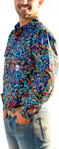 Picture of Trademutt Mens Pearler Half Button Long Sleeve Full Print Workshirt (TM-21540)