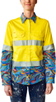 Picture of Trademutt Womens Snazzy Yellow Day/Night Hi Vis Full Button Long Sleeve Workshirt (TM-21650)