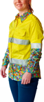 Picture of Trademutt Womens Bonza Yellow Day/Night Hi Vis Full Button Long Sleeve Workshirt (TM-21510)