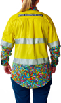 Picture of Trademutt Womens Bonza Yellow Day/Night Hi Vis Full Button Long Sleeve Workshirt (TM-21510)