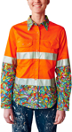 Picture of Trademutt Womens Bonza Orange Day/Night Hi Vis Full Button Long Sleeve Workshirt (TM-21509)