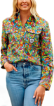 Picture of Trademutt Womens Bonza Full Button Long Sleeve Full Print Workshirt (TM-21507)