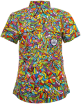 Picture of Trademutt Womens Bonza Full Button Short Sleeve Full Print Workshirt (TM-21508)