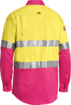 Picture of Bisley Workwear Mens Taped Hi Vis Cool Lightweight Shirt - Pink (BS6696T-PINK)