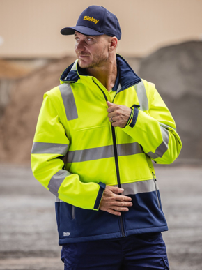 Picture of Bisley Workwear Mens Taped Two Tone Hi Vis 3 in 1 Soft Shell Jacket (BJ6078T)