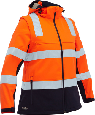 Picture of Bisley Workwear Womens Taped Two Tone Hi Vis 3-in-1 Soft Shell Jacket (BJL6078T)