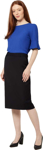Picture of NNT Uniforms Womens Wool Blend Twill Secret Waist Midi Skirt - Black (CAT2RW-BLA)