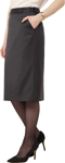 Picture of NNT Uniforms Womens Wool Blend Twill Secret Waist Midi Skirt - Charcoal (CAT2RW-CHA)