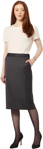 Picture of NNT Uniforms Womens Wool Blend Twill Secret Waist Midi Skirt - Charcoal (CAT2RW-CHA)