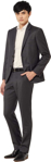 Picture of NNT Uniforms Mens Wool Blend Twill Tailored 2 Button Jacket - Charcoal (CATBEU-CHA)