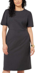 Picture of NNT Uniforms Womens Wool Blend Twill Short Sleeve Dress - Charcoal (CAT69W-CHA)