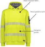 Picture of Syzmik Unisex Streetworx Water Resistant Hoodie with Segmented Tape (ZT867)