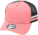 Picture of Grace Collection A Frame Striped Trucker Cap (AH456)