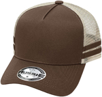 Picture of Grace Collection A Frame Striped Trucker Cap (AH456)