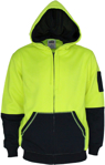 Picture of DNC Workwear Hi Vis 2 Tone Full Zip Super Fleecy Hoodie (3722)