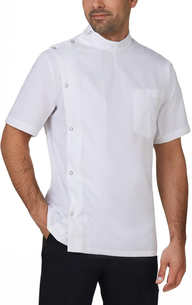 Picture of Winning Spirit Mens Stud Front Short Sleeve Jacket (M7636)