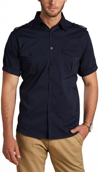 Picture of Winning Spirit Mens Short Sleeve Military Shirt (M7911)
