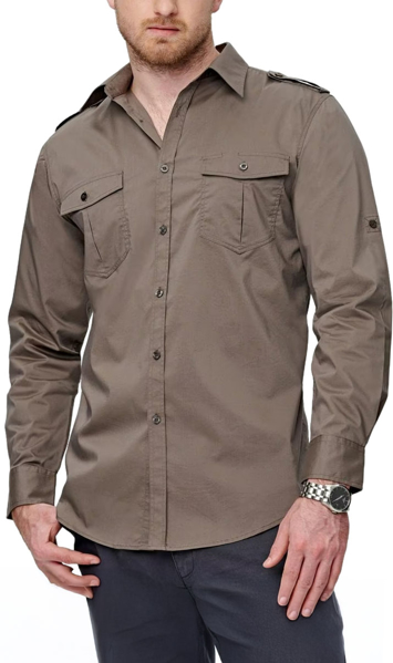 Picture of Winning Spirit Mens Long Sleeve Military Shirt (M7912)