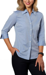 Picture of Winning Spirit Womens Fine Chambray 3/4 Sleeve Shirt (M8013)
