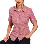 Picture of Winning Spirit Ladies Gingham Check Short Sleeve Shirt (M8300S)