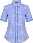 Picture of Winning Spirit Ladies Gingham Check Short Sleeve Shirt (M8300S)