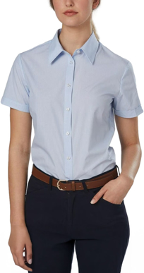 Picture of Winning Spirit Womens Fine Stripe Short Sleeve Shirt (M8211)