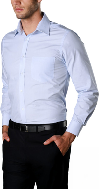 Picture of Winning Spirit Mens Fine Stripe Long Sleeve Shirt (M7212)