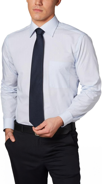 Picture of Winning Spirit Mens Mini Check Premium Cotton Long Sleeve Shirt (M7362)