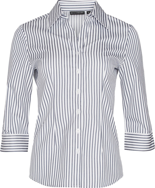 Picture of Winning Spirit Womens Executive Sateen Stripe 3/4 Sleeve Shirt (M8310Q)
