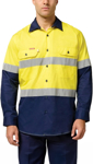 Picture of Hardyakka Core Hi Vis 2 Tone Vented Taped Long Sleeve Cotton Shirt (Y07978)