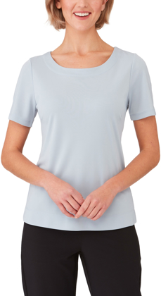 Picture of City Collection Smart Knit Short Sleeve Blouse (2291)