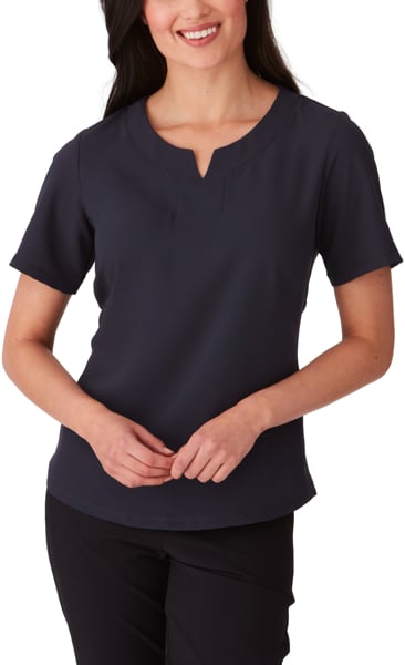 Picture of City Collection The Knit Woven Short Sleeve Blouse (2299)