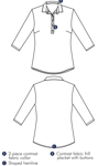 Picture of City Collection Bella 3/4 Sleeve Frill Placket Top (2275)