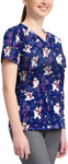 Picture of Cherokee Womens Chilly Tiles 2 Pocket Stretch V Neck Print Scrub Top (TF796-FRYT)