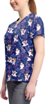 Picture of Cherokee Womens Chilly Tiles 2 Pocket Stretch V Neck Print Scrub Top (TF796-FRYT)