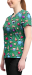 Picture of Cherokee Tooniforms Cookie Monster Sesame Street Christmas V Neck Scrub Top (TF796-SWZC)