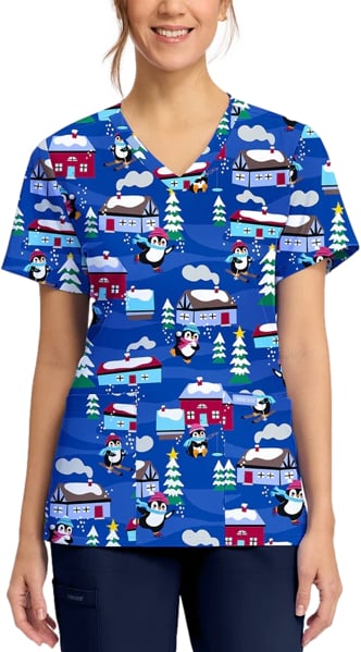 Picture of Cherokee Penguins Playing Print Top (CK856-PGPY)