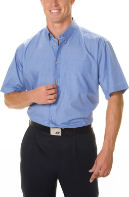 Picture of DNC Workwear Polyester Cotton Chambray Business Short Sleeve Shirt (4121)