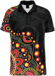 Picture of Womens Dance of Existence Aboriginal Print Polo