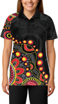 Picture of Womens Dance of Existence Aboriginal Print Polo