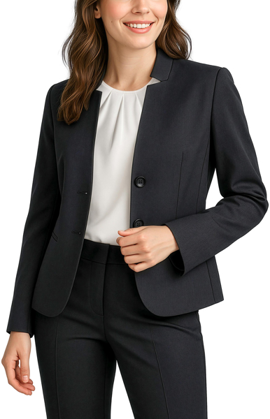 Picture of Biz Corporates Womens Cool Stretch Short Jacket with Reverse Lapel (60113)