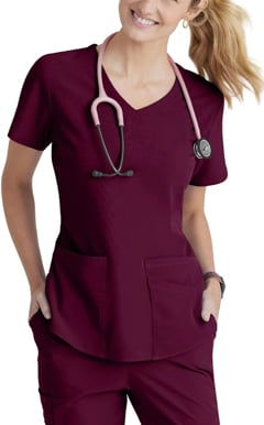 Picture of Skechers Womens Breeze 3 Pocket Curved V Neck Top (SK101)