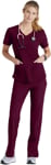 Picture of Skechers Womens Breeze 3 Pocket Curved V Neck Top (SK101)