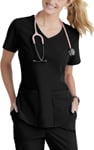 Picture of Skechers Womens Breeze 3 Pocket Curved V Neck Top (SK101)