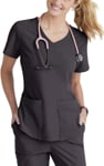 Picture of Skechers Womens Breeze 3 Pocket Curved V Neck Top (SK101)